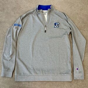 Creighton University Champion Gray Quarter-Zip Men's Sweater Size Medium
